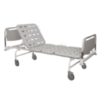 Hospital gurney with adjustable backrest and wheels for patient transport